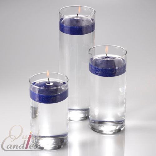 Eastland Glass Cylinder Vases & Floating Candles 3" (13 Colors) Set of
